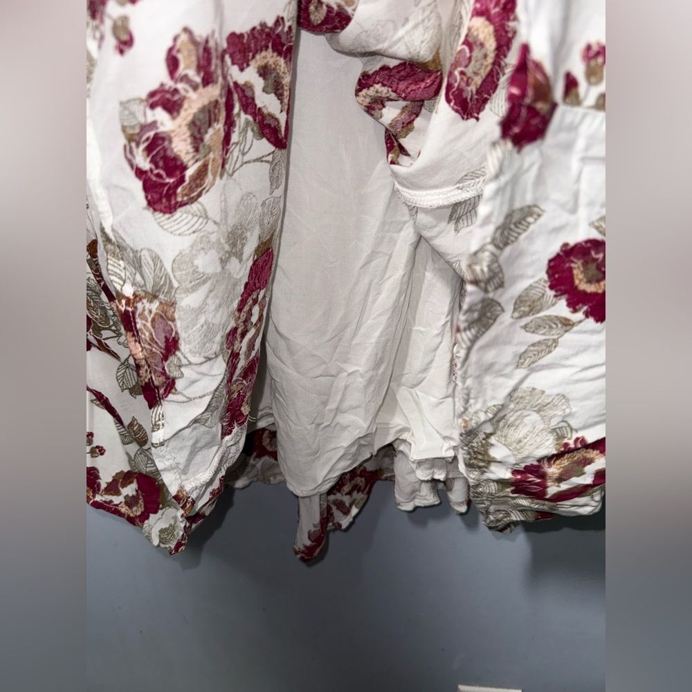 Free people women’s floral flared sleeve mini dress size 4 *flaw* boho - Picture 4 of 11